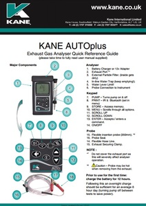 KANE AUTOplus - Quick reference guide